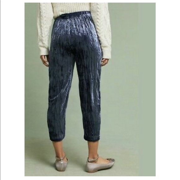 NWOT ANTHROPOLOGY Crushed Velvet Straight 7/8 Pant - Picture 2 of 2